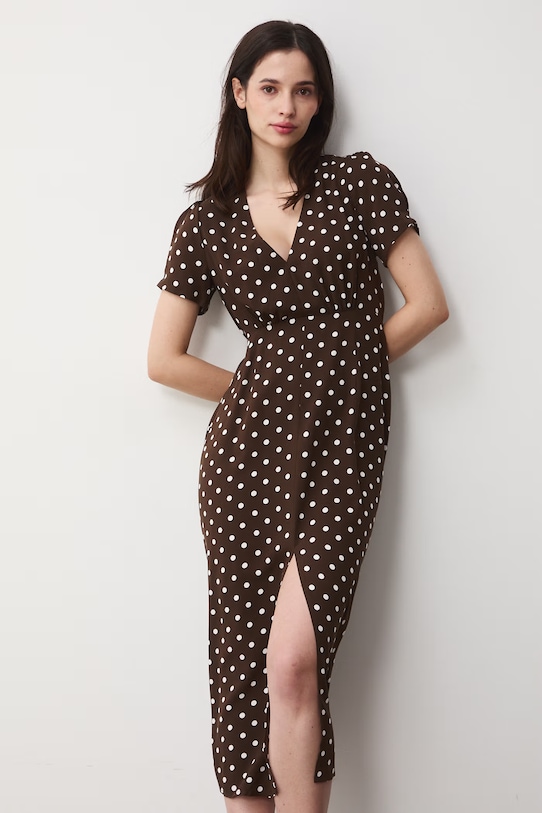Medicine sukienka z wiskozy brązowy RS26-SUD070