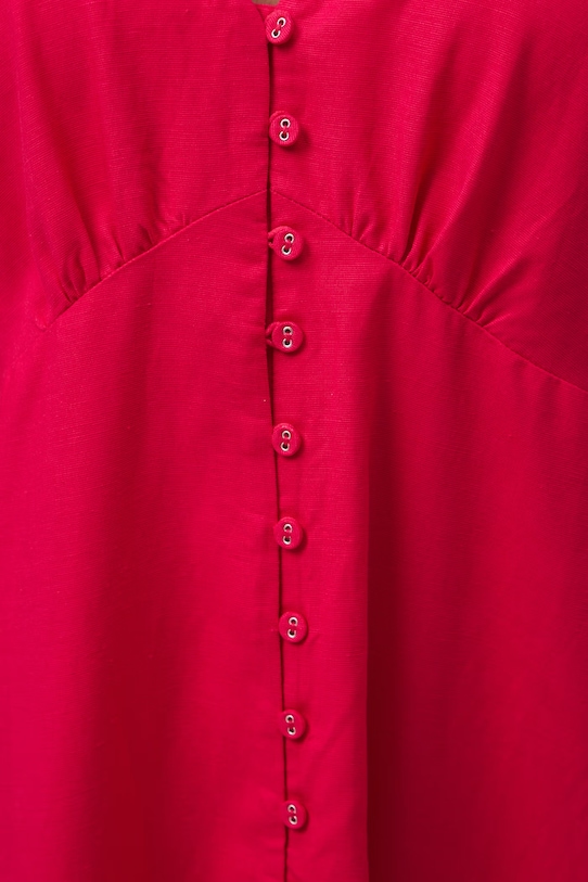 Medicine sukienka rozkloszowana z dodatkiem lnu RS26-SUD071 różowy