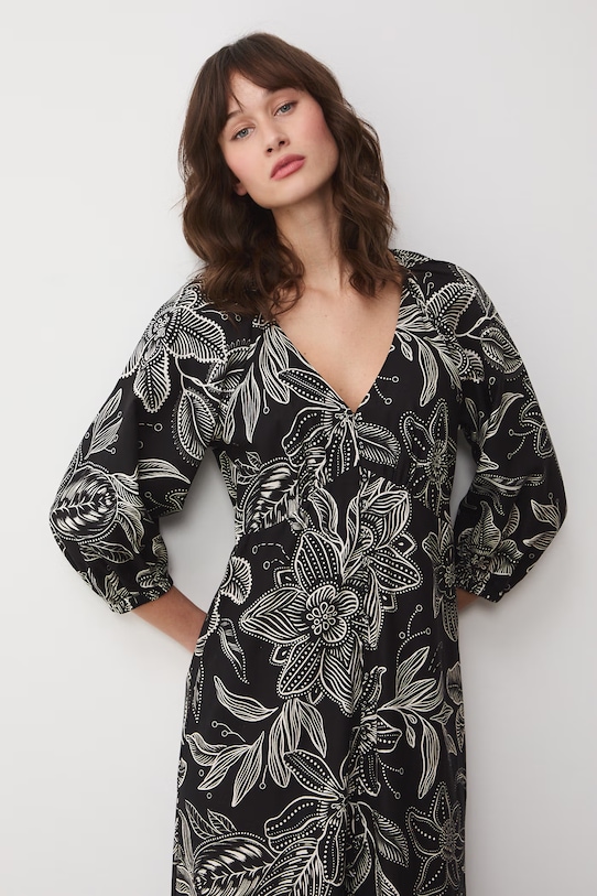 Medicine kiszélesedő ruha vászonnal fekete RS26-SUD071