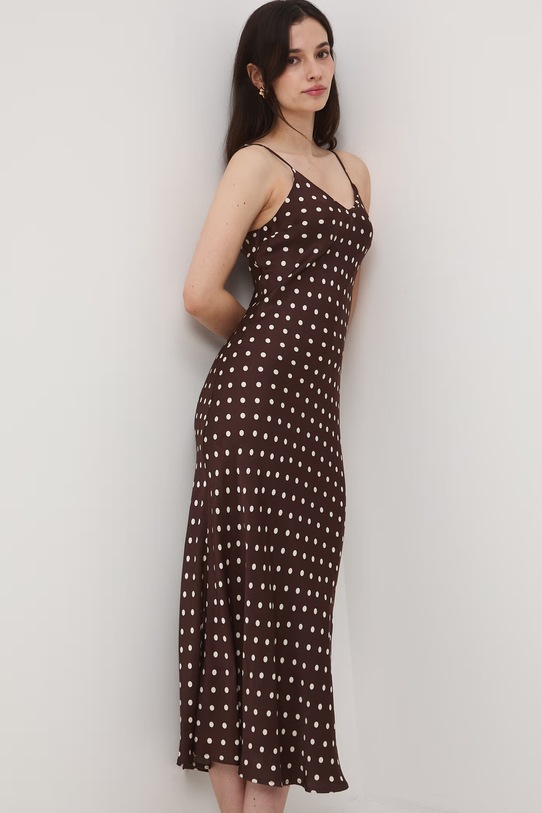 Medicine sukienka z wiskozy RS26-SUD072 brązowy RS26