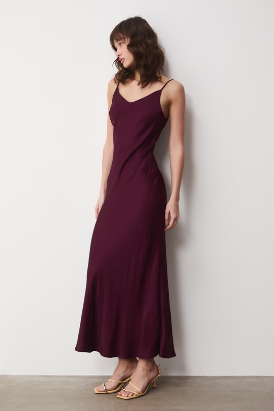 Medicine sukienka z wiskozy RS26-SUD072 bordowy RS26