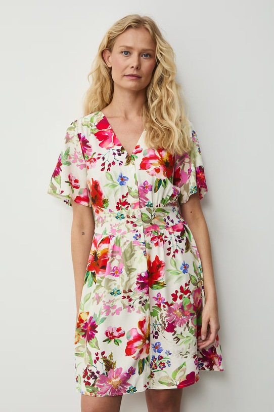 Medicine sukienka z wiskozy beżowy RS26-SUD073