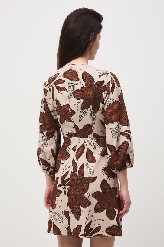 Odzież Medicine sukienka rozkloszowana z dodatkiem lnu RS26-SUD074 beżowy