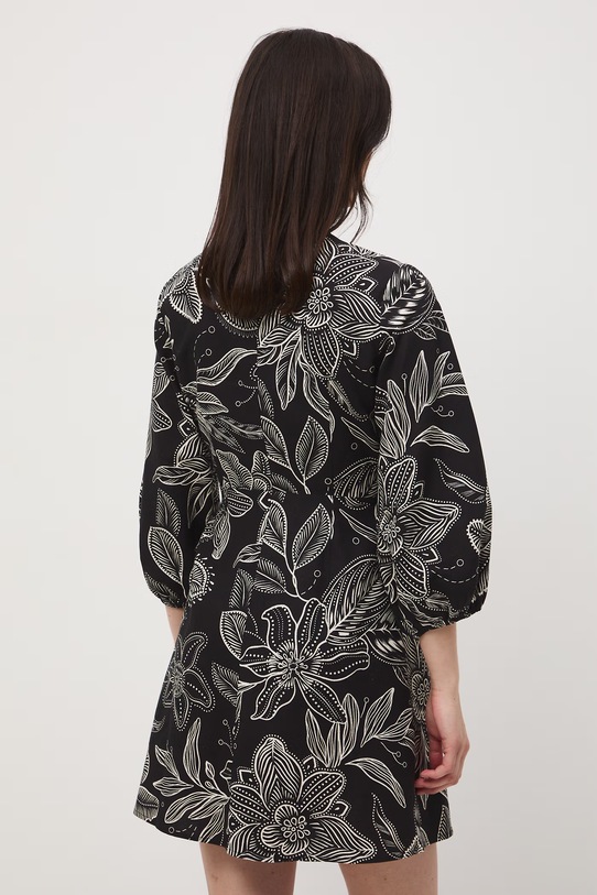 Odzież Medicine sukienka rozkloszowana z dodatkiem lnu RS26-SUD074 czarny