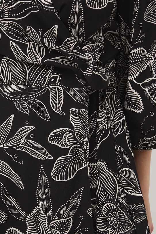 Medicine sukienka rozkloszowana z dodatkiem lnu RS26-SUD074 czarny