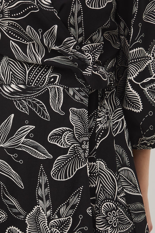 Medicine sukienka rozkloszowana z dodatkiem lnu RS26-SUD074 czarny