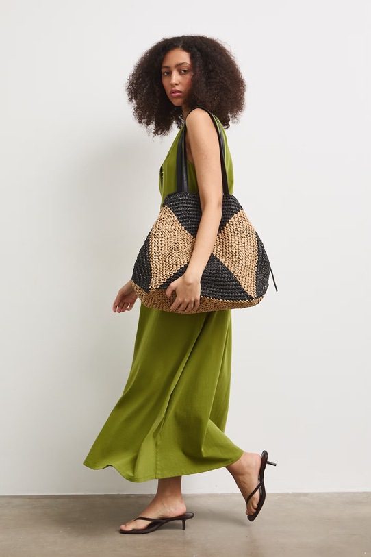 Sukienka rozkloszowana bawełniana z elastanem gładka zielony RS26-SUD090