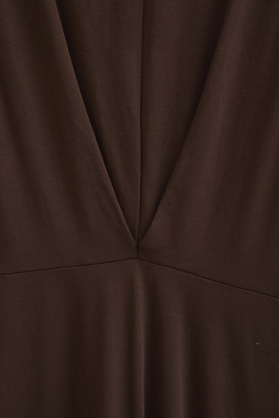 Sukienka rozkloszowana bawełniana z elastanem gładka RS26-SUD090 brązowy