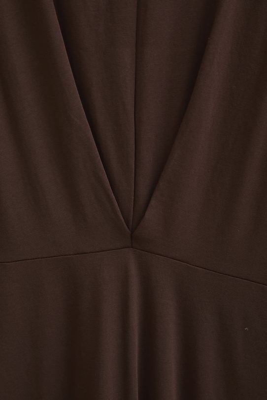 Sukienka rozkloszowana bawełniana z elastanem gładka RS26-SUD090 brązowy