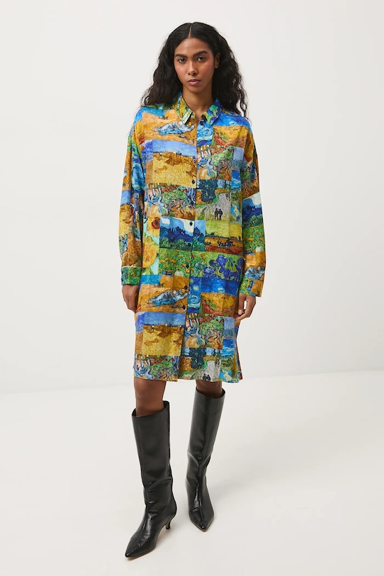 Šaty dámské midi, z kolekce Eviva L'arte RS26-SUD251 vícebarevná RS26