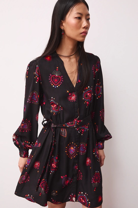 Sukienka damska z kolekcji Valentine’s Day rozkloszowany multicolor RS26-SUD283