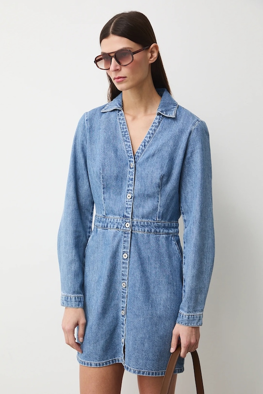 Sukienka jeansowa damska mini niebieski RS26-SUD308