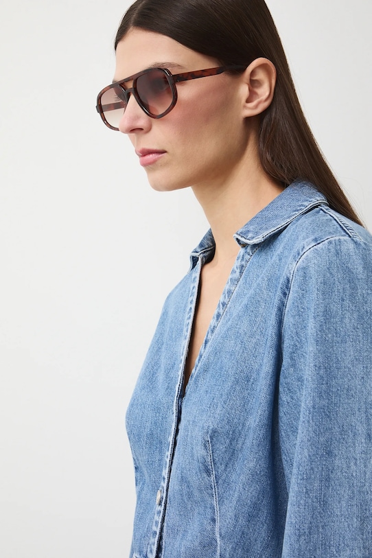 Sukienka jeansowa damska mini RS26-SUD308 niebieski