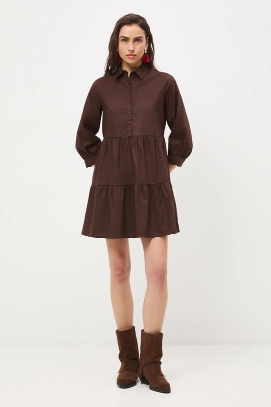Medicine sukienka damska koszulowa RS26-SUD400 brązowy RS26