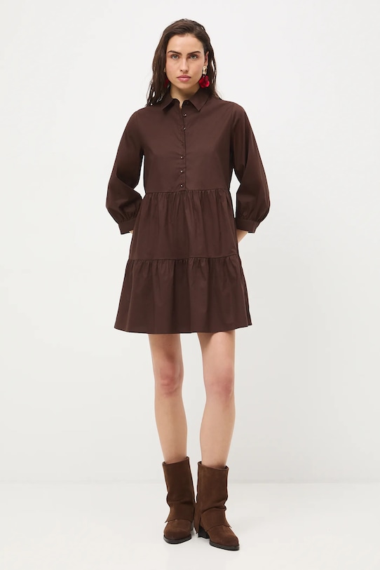 Medicine srajčna obleka Oversize rjava RS26-SUD400