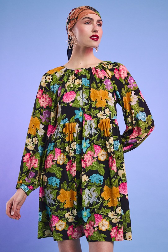 Šaty dámské mini se vzorem mini vícebarevná RS26-SUD420