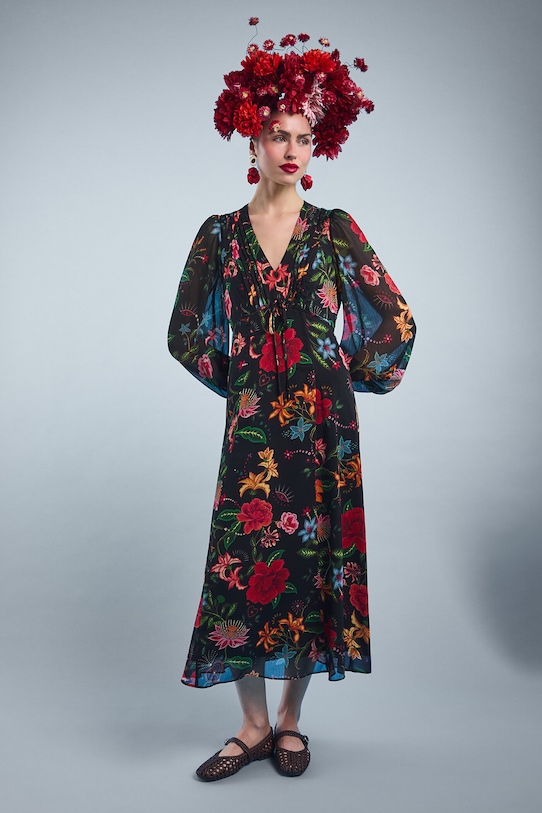 Šaty Medicine kvetinový čierna RS26-SUD421