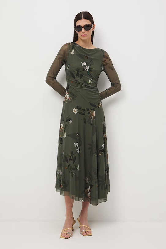 Asymetrické šaty zelená RS26-SUD500