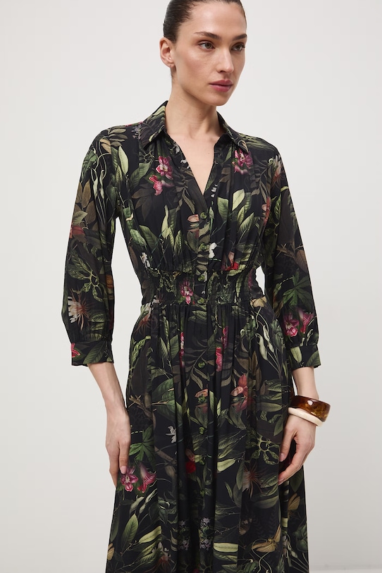 Medicine sukienka rozkloszowana z wiskozy czarny RS26-SUD502