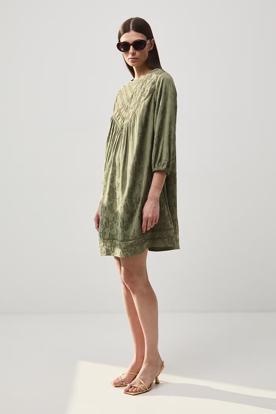 Medicine sukienka oversize z wiskozą zielony RS26-SUD505