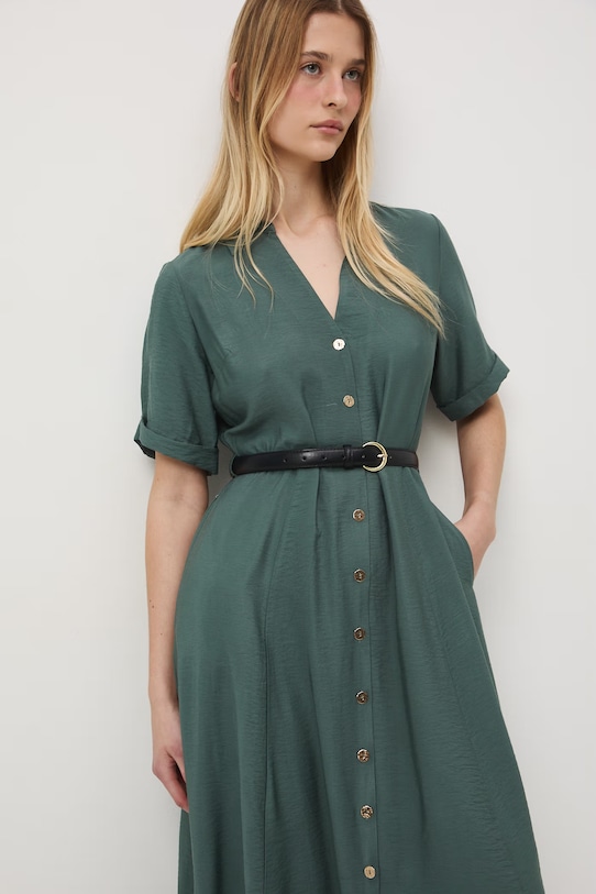 Medicine sukienka rozkloszowana z wiskozą zielony RS26-SUD601