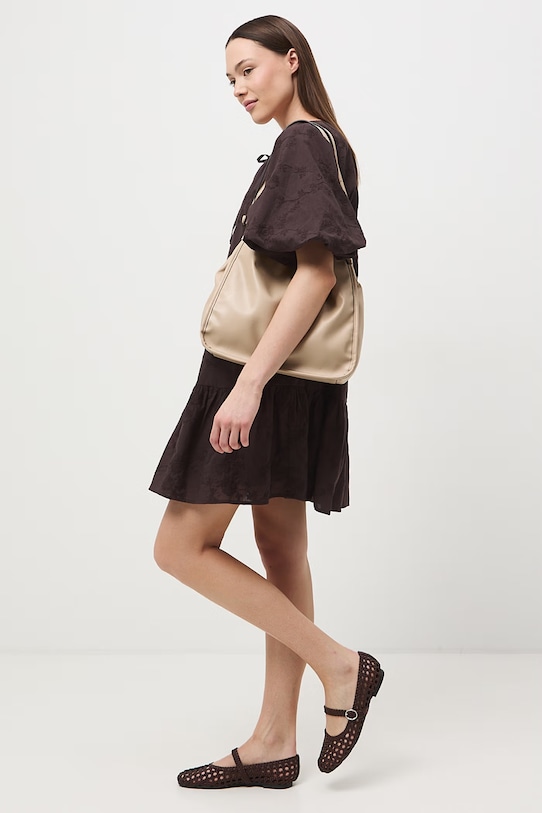 Medicine sukienka oversize bawełniana RS26-SUD602 brązowy RS26