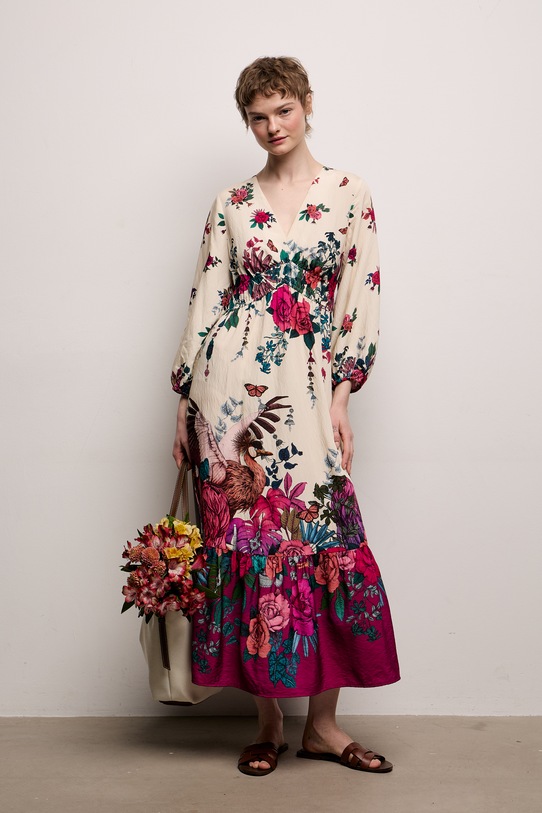 Medicine sukienka rozkloszowana z wiskozą multicolor RS26-SUD651