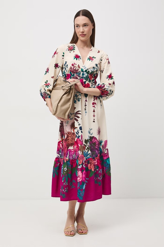 Medicine sukienka rozkloszowana z wiskozą RS26-SUD651 multicolor RS26