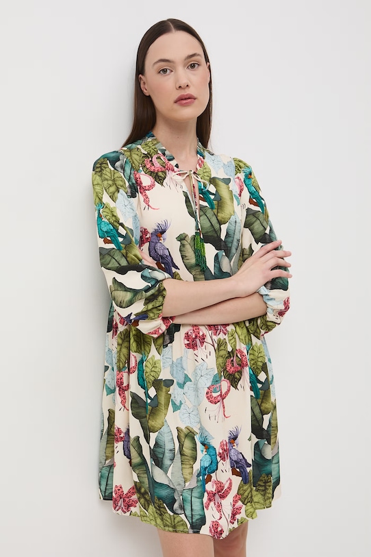 Medicine sukienka oversize z wiskozy RS26-SUD652 multicolor RS26