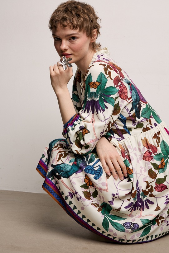 Medicine sukienka oversize z wiskozy multicolor RS26-SUD652