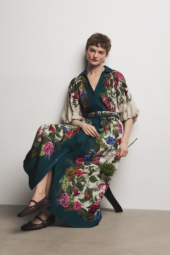 Medicine sukienka rozkloszowana z wiskozą multicolor RS26-SUD653