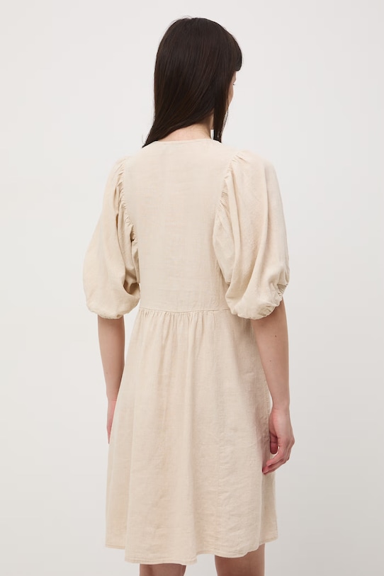 Odzież Sukienka oversize z lnem RS26-SUD700 beżowy