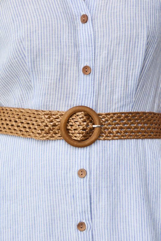 Sukienka rozkloszowana z lnem RS26-SUD701