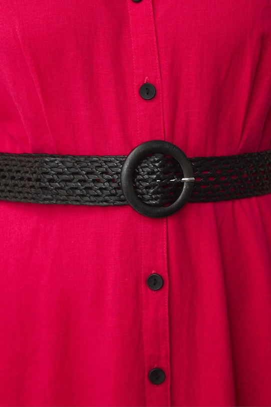 Medicine sukienka rozkloszowana z lnem RS26-SUD701 różowy