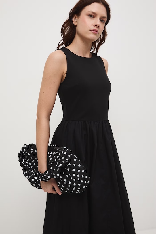 Medicine sukienka bombka bawełniana czarny RS26-SUD710