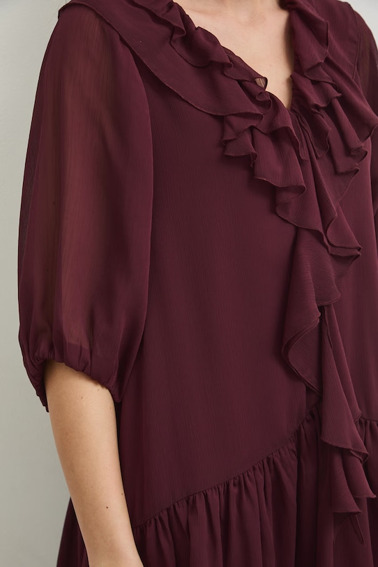 Medicine sukienka z falbankami RS26-SUD800 fioletowy