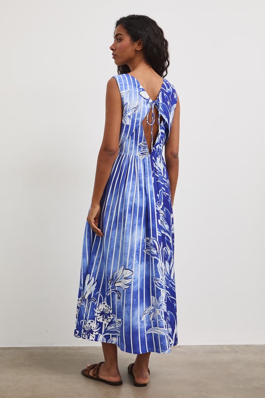 Odzież Medicine sukienka z wiskozą RS26-SUD802 niebieski