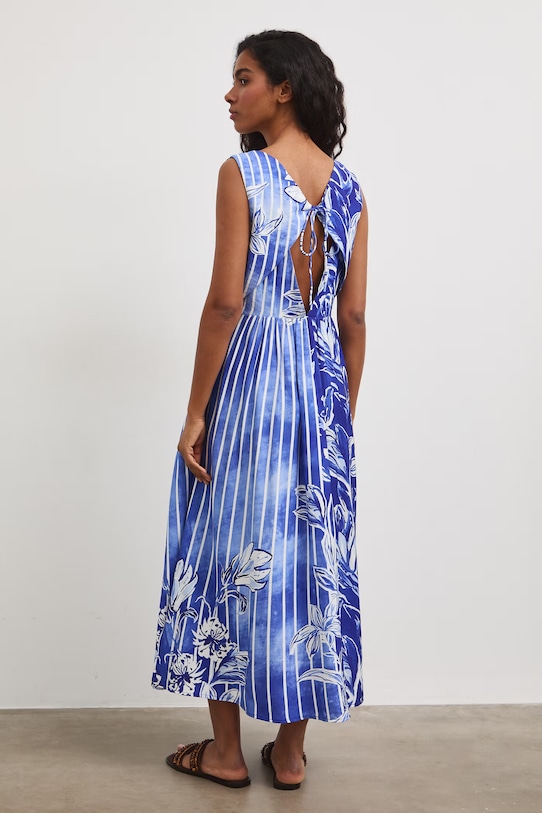 Odzież Medicine sukienka z wiskozą RS26-SUD802 niebieski