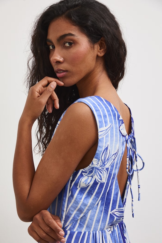 Medicine sukienka z wiskozą RS26-SUD802 niebieski