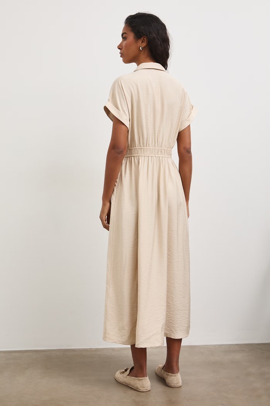 Oblečenie Šaty s rozšíreným strihom s viskózou RS26-SUD803 béžová