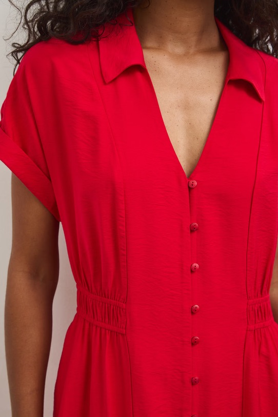 Sukienka rozkloszowana z wiskozą RS26-SUD803 czerwony