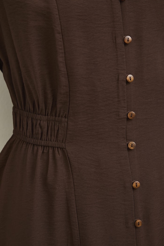 Sukienka rozkloszowana z wiskozą RS26-SUD803 brązowy