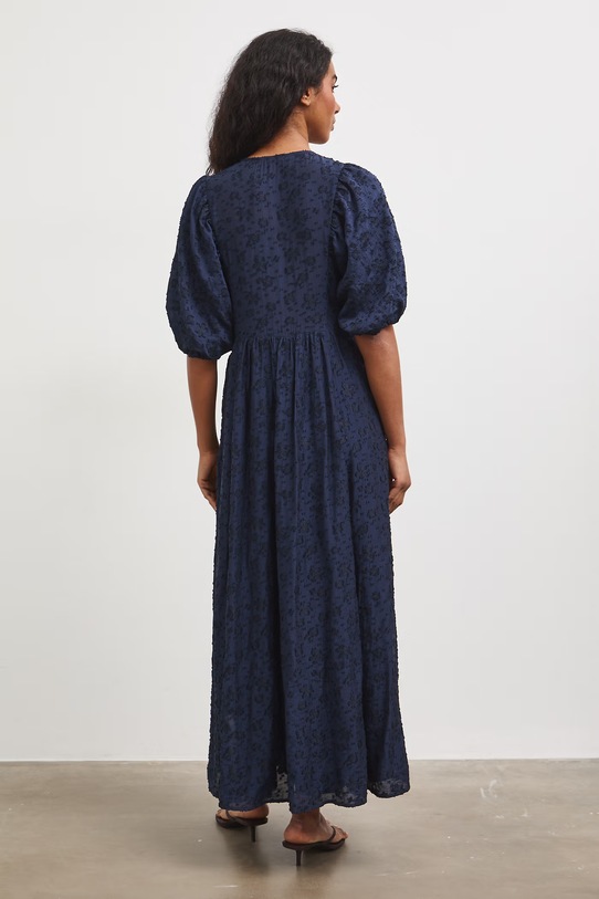 Oblečenie Šaty s rozšíreným strihom s viskózou RS26-SUD804 tmavomodrá