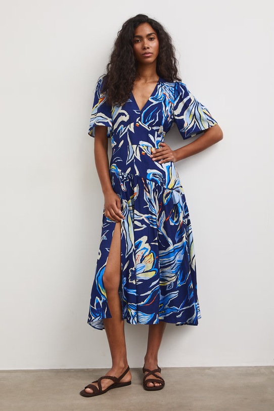 šaty s viskózou RS26-SUD809 námořnická modř RS26