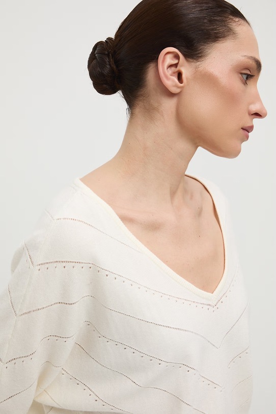 Medicine sweter damski ażurowy beżowy RS26-SWD041