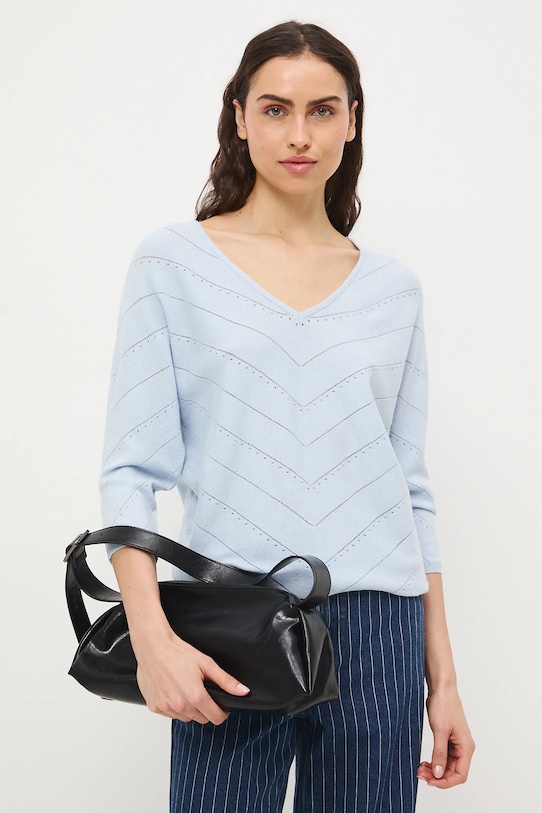 Medicine sweter damski ażurowy regular niebieski RS26-SWD041