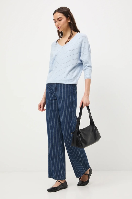 Medicine sweter damski ażurowy RS26-SWD041 niebieski RS26