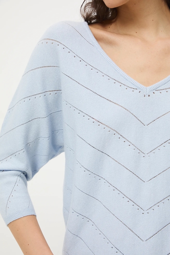 Medicine sweter damski ażurowy RS26-SWD041 niebieski