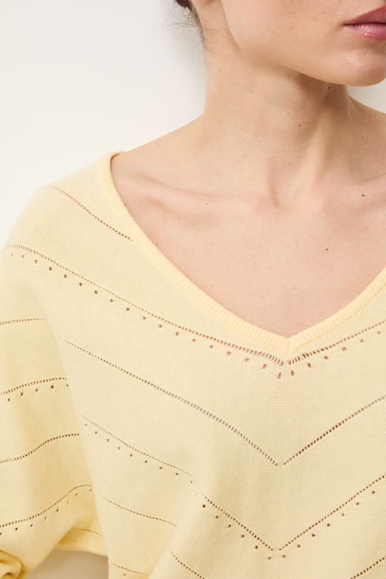 Medicine sweter damski ażurowy RS26-SWD041 żółty