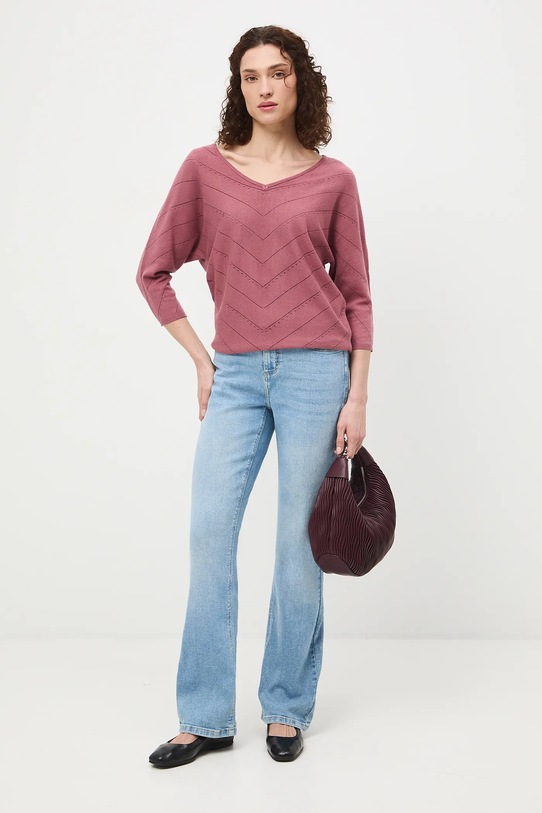 Medicine sweter damski ażurowy RS26-SWD041 różowy RS26